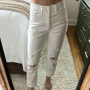 Distressed High-rise Straight Jeans